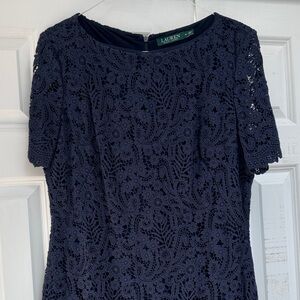 Lauren Ralph Lauren Navy Floral Lace Dress